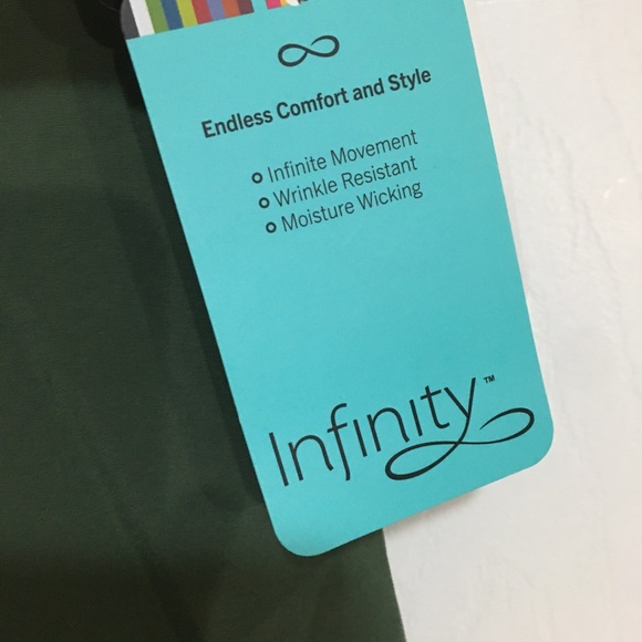 NWT Cherokee Infinity Olive Scrubs Top - Picture 5 of 8